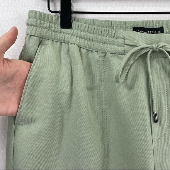Banana Republic Pants Women Small Light Green Linen Pull On Elastic Waist Comfy - Picture 5 of 15
